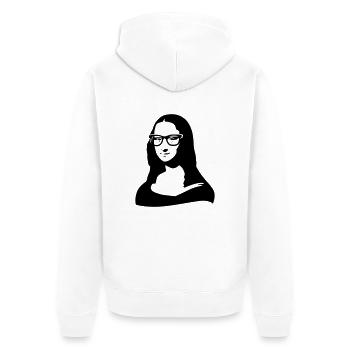Mona Lisa-Das Geheimnis ihres Lächelns-neue Brille - Unisex Premium Organic Zip Hoodie - white - Back - Thijin (182cm)
