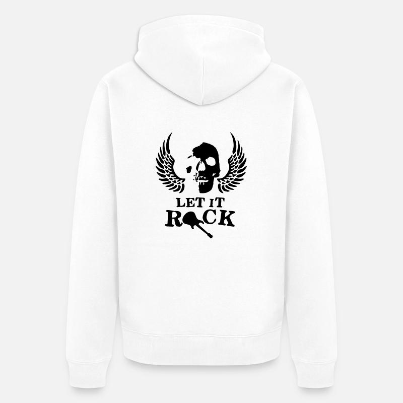 rock__roll_wing_skull_112013_c_1c - Veste à capuche bio Premium Unisexe - blanc