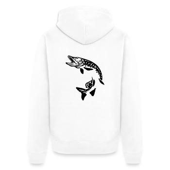 hecht_hechtsprung - Veste à capuche bio Premium Unisexe - blanc - Dos - Thijin (182cm)
