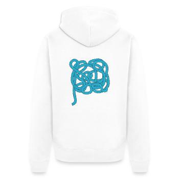 Rope climbing, sailing, fishing, sea, port, sports - Unisex Premium Organic Zip Hoodie - white - Back - Thijin (182cm)