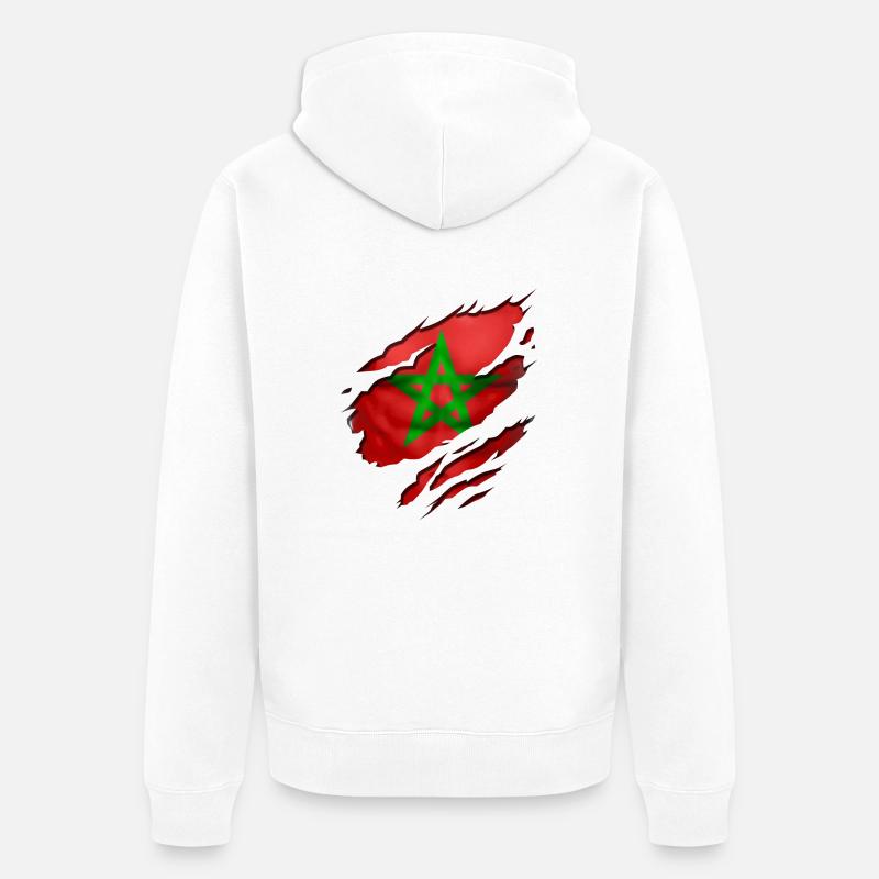 morocco maroc - Veste à capuche bio Premium Unisexe - blanc