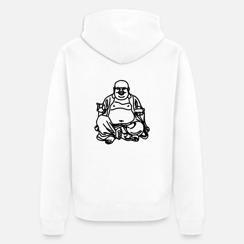 buddha - Unisex Premium Bio Zip Hoodie - Weiß