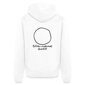 Extrem ungenaues Quadrat - Unisex Premium Bio Zip Hoodie - Weiß - Hinten - Thijin (182cm)