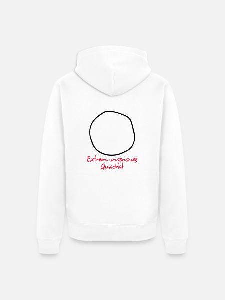 Extrem ungenaues Quadrat - Unisex Premium Bio Zip Hoodie - Weiß