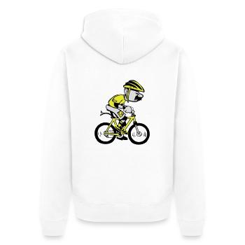 fahrrad witzig comic alter mann - Unisex Premium Bio Zip Hoodie - Weiß - Hinten - Thijin (182cm)