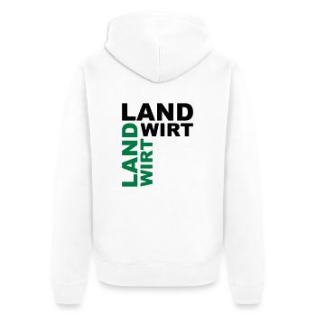 Landwirt - V2 - Unisex Premium Bio Zip Hoodie - Weiß - Hinten - Thijin (182cm)