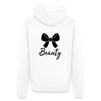 beauty schoenheit beast biest schleife haarband sc - Unisex Premium Bio Zip Hoodie - Weiß - Hinten - Thijin (182cm)