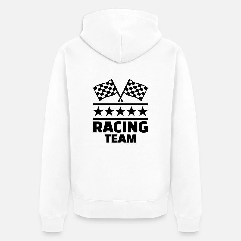 Racing team - Veste à capuche bio Premium Unisexe - blanc