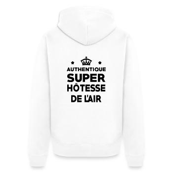 Hôtesse de l'air / Steward / Aviation / Hotesse - Veste à capuche bio Premium Unisexe - blanc - Dos - Thijin (182cm)