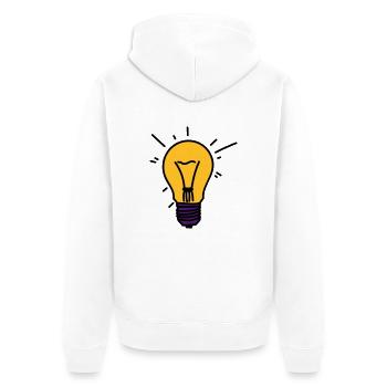 Glühbirne - Unisex Premium Bio Zip Hoodie - Weiß - Hinten - Thijin (182cm)