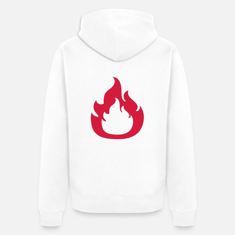 Conception de feu de logo - Veste à capuche bio Premium Unisexe - blanc