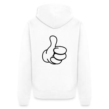 like_hand_01 - Unisex Premium Organic Zip Hoodie - white - Back - Thijin (182cm)