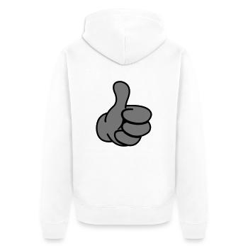 like_hand_02 - Unisex Premium Organic Zip Hoodie - white - Back - Thijin (182cm)