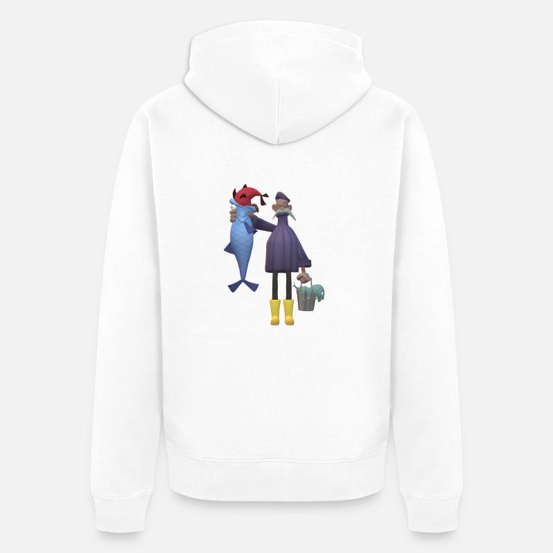 Pêche Pêcheur Pêcheur Poisson Drôle - Veste à capuche bio Premium Unisexe - blanc