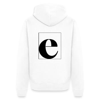 Buchstabenalphabet e - Unisex Premium Bio Zip Hoodie - Weiß - Hinten - Thijin (182cm)