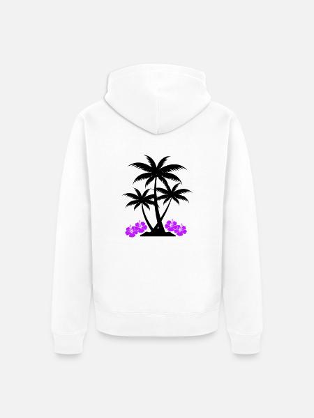 palme hibiskus - Unisex Premium Bio Zip Hoodie - Weiß