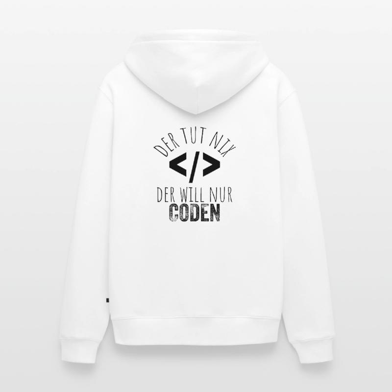 Der tut nix der will nur coden - Programmierer Unisex Premium Bio Zip Hoodie