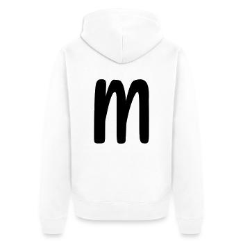 MM - Unisex Premium Bio Zip Hoodie - Weiß - Hinten - Thijin (182cm)