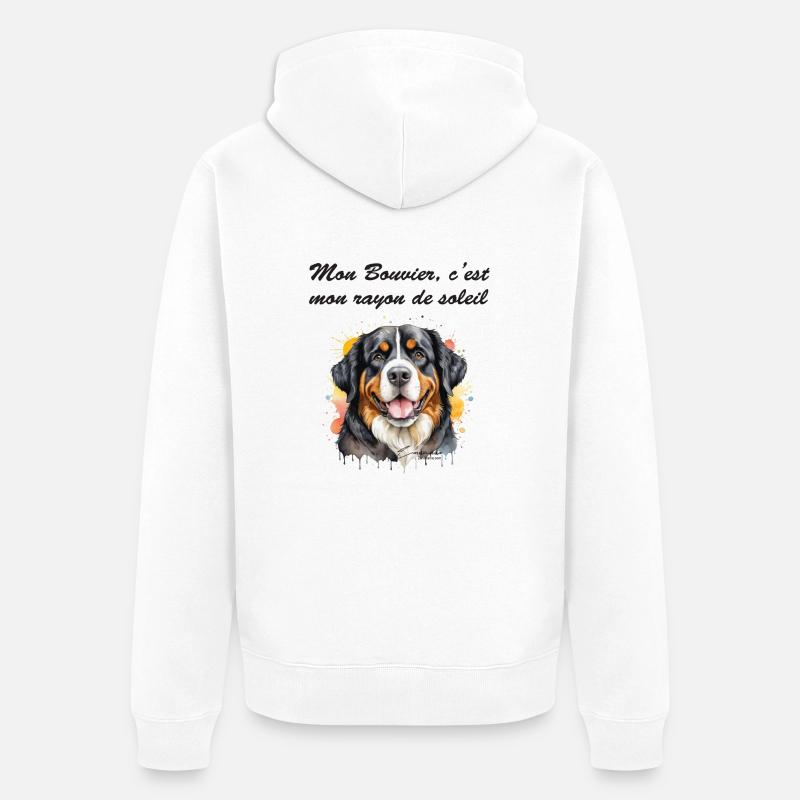 Bouvier rayon de soleil - Veste à capuche bio Premium Unisexe - blanc