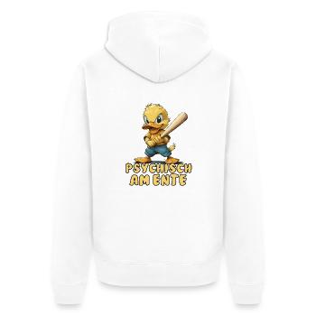 witziges Party Motiv, Spruch - Unisex Premium Bio Zip Hoodie - Weiß - Hinten - Thijin (182cm)