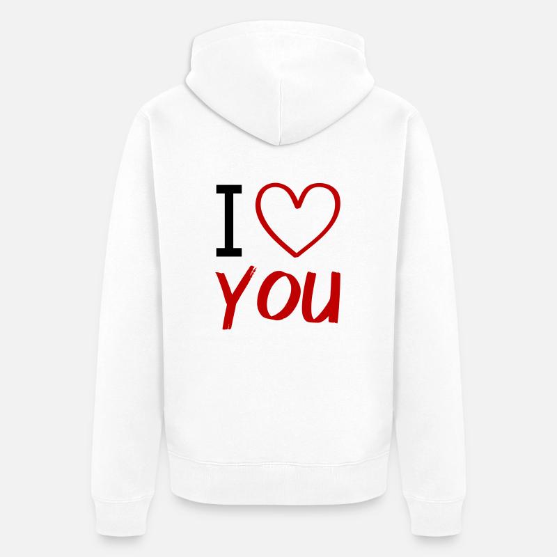 Je t’aime - Veste à capuche bio Premium Unisexe - blanc