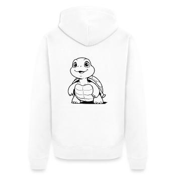 Niedliche Schildkroete als Vektorgrafik - Unisex Premium Bio Zip Hoodie - Weiß - Hinten - Thijin (182cm)