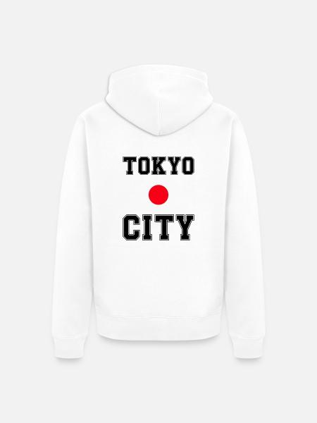 Tokyo City, Japan - Unisex Premium Organic Zip Hoodie - white