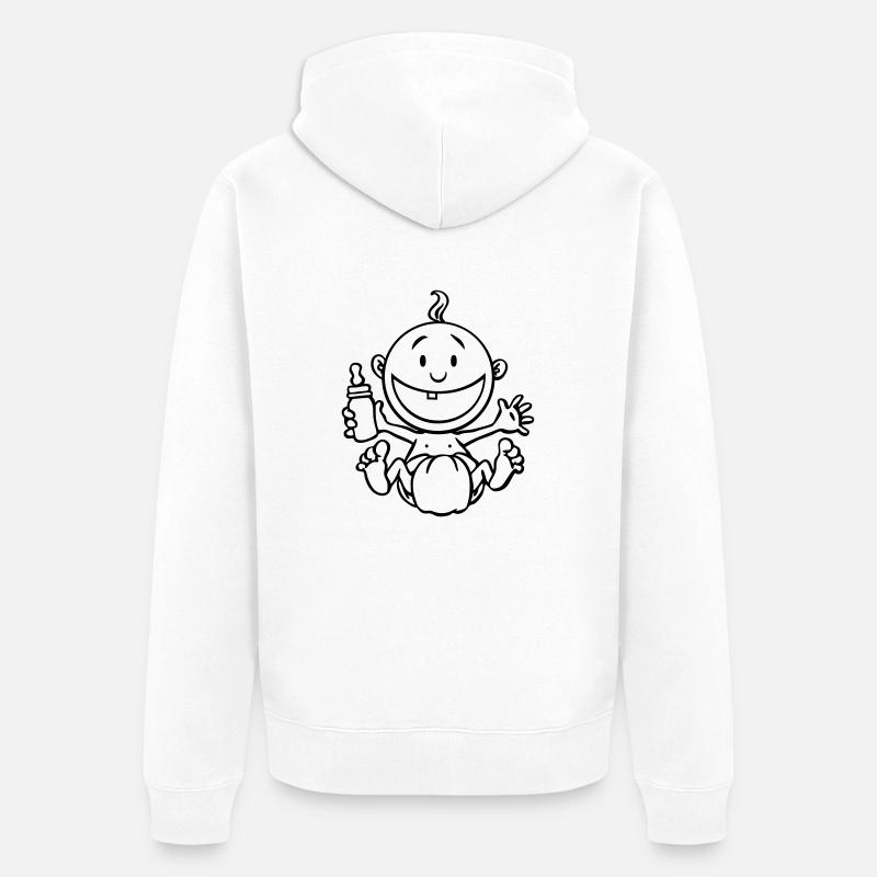 Le bébé rit. - Veste à capuche bio Premium Unisexe - blanc