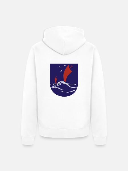 Wappen Insel Langeoog - Unisex Premium Bio Zip Hoodie - Weiß