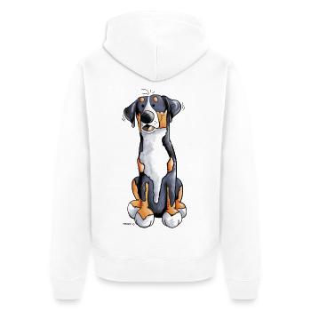 Funny Greater Swiss Mountain Dog - Unisex Premium Organic Zip Hoodie - white - Back - Thijin (182cm)