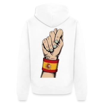 Figa Española Amulettbeschützer gegen das Böse - Unisex Premium Bio Zip Hoodie - Weiß - Hinten - Thijin (182cm)