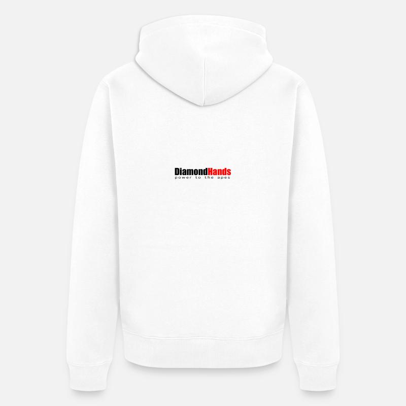Diamond Hands - Veste à capuche bio Premium Unisexe - blanc