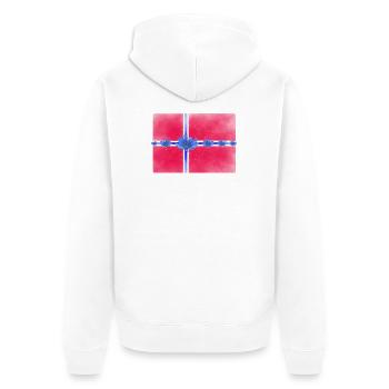 Norway Flag Flowers St. John's Day - Unisex Premium Organic Zip Hoodie - white - Back - Thijin (182cm)