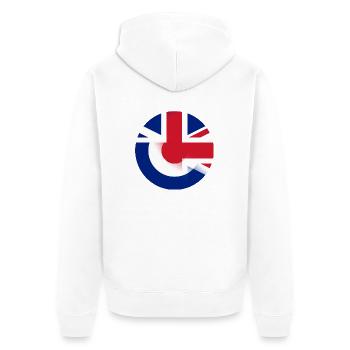 Mod Union Jack combo - Unisex Premium Organic Zip Hoodie - white - Back - Thijin (182cm)