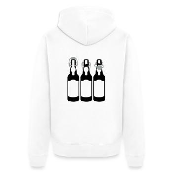 3 Bierflaschen / 3 beer bottles (c, 3c) - Unisex Premium Organic Zip Hoodie - white - Back - Thijin (182cm)