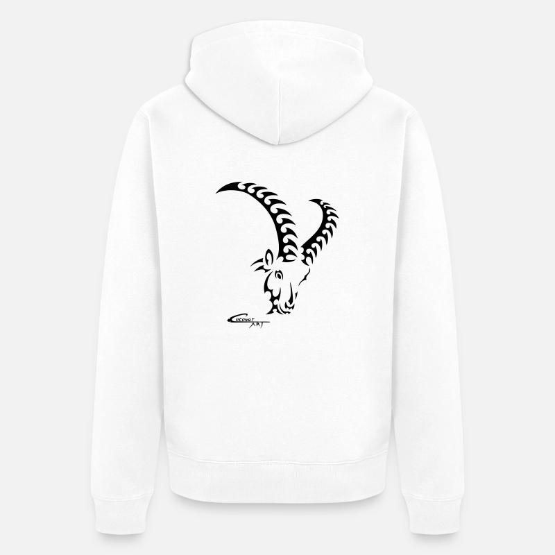 Sternzeichen Steinbock - Unisex Premium Bio Zip Hoodie - Weiß