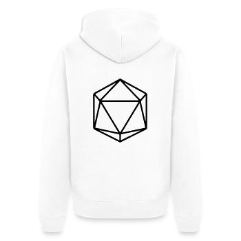 W 20 - Unisex Premium Bio Zip Hoodie - Weiß - Hinten - Thijin (182cm)