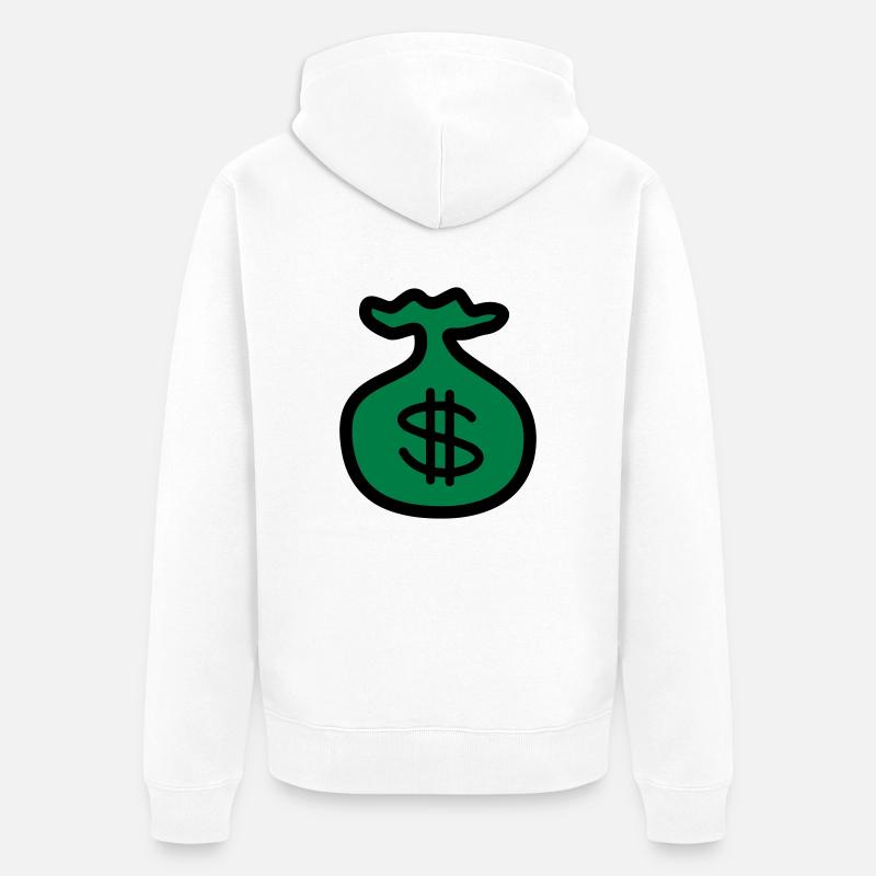 Dollar Argent Banque - Veste à capuche bio Premium Unisexe - blanc