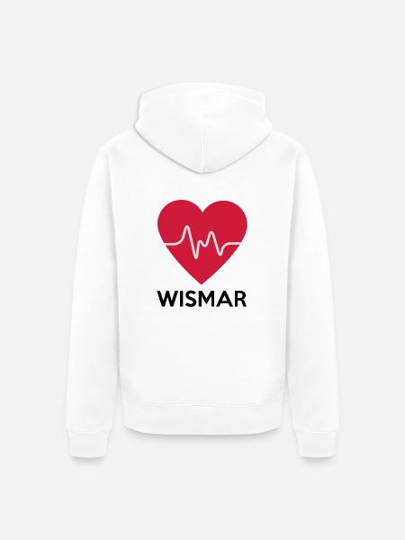 heart Wismar - Unisex Premium Organic Zip Hoodie - white