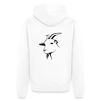 goat9 - Unisex Premium Bio Zip Hoodie - Weiß - Hinten - Thijin (182cm)