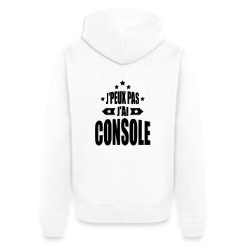 j'peux pas j'ai console - Veste à capuche bio Premium Unisexe - blanc - Dos - Thijin (182cm)
