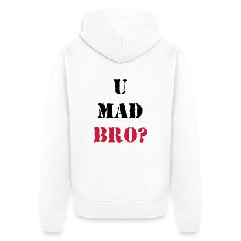 U mad Bro? - Veste à capuche bio Premium Unisexe - blanc - Dos - Thijin (182cm)