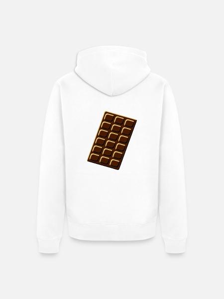 chocolate - Unisex Premium Organic Zip Hoodie - white