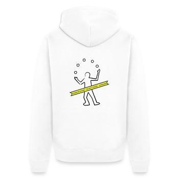 Jongleur - Veste à capuche bio Premium Unisexe - blanc - Dos - Thijin (182cm)