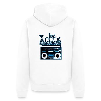 break dancing - Unisex Premium Organic Zip Hoodie - white - Back - Thijin (182cm)