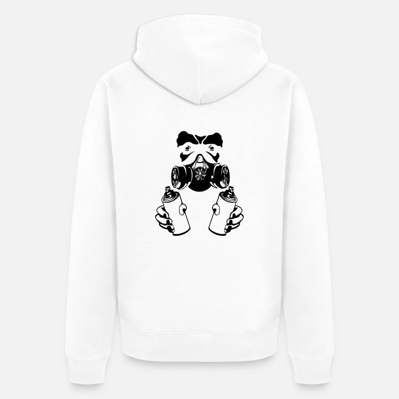 singe graffiti - Veste à capuche bio Premium Unisexe - blanc