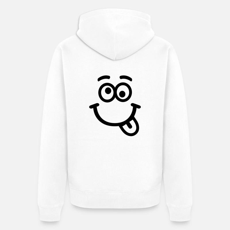 Smiley - Veste à capuche bio Premium Unisexe - blanc