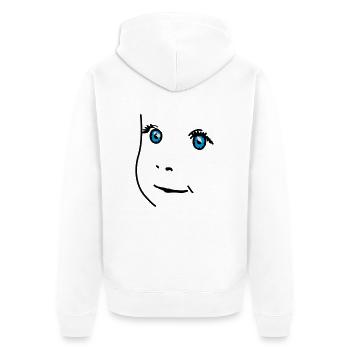 babyface - Unisex Premium Bio Zip Hoodie - Weiß - Hinten - Thijin (182cm)