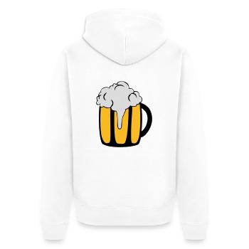 Bierglas - Unisex Premium Bio Zip Hoodie - Weiß - Hinten - Thijin (182cm)