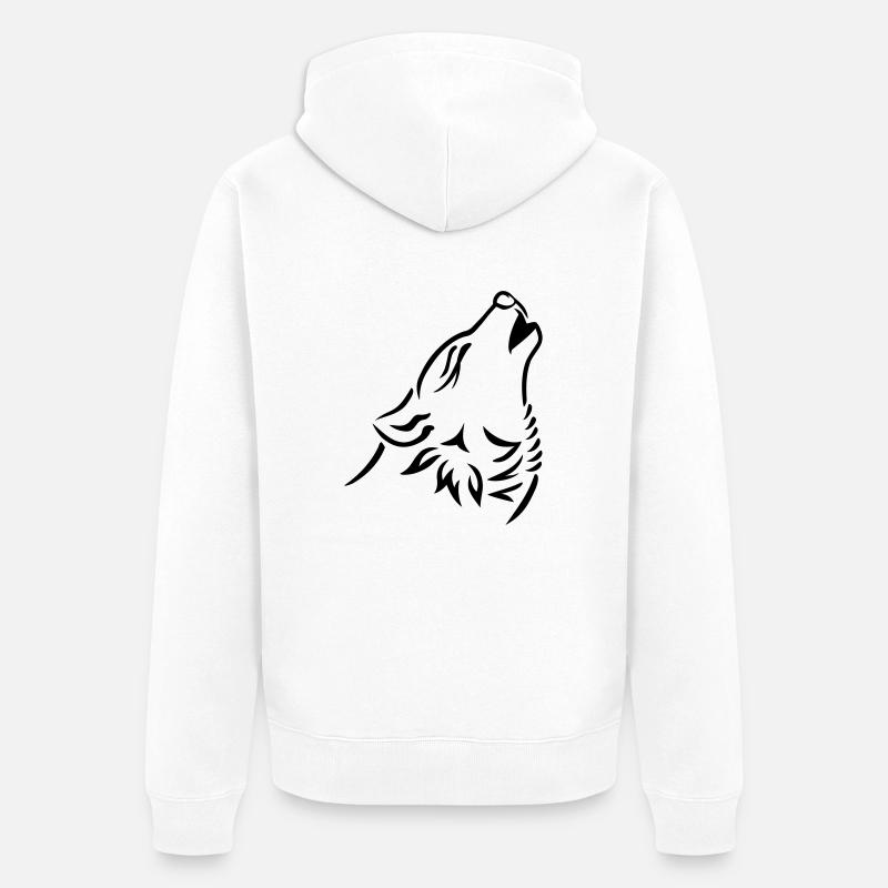 Loup - Veste à capuche bio Premium Unisexe - blanc